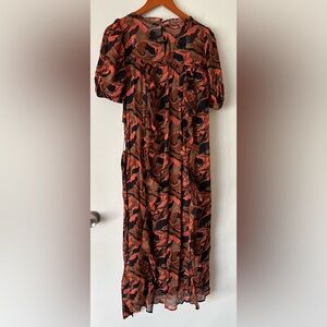 Cleobella Women Paige Midi “Canyon Multi" Print Short Sleeve Dress Size XS